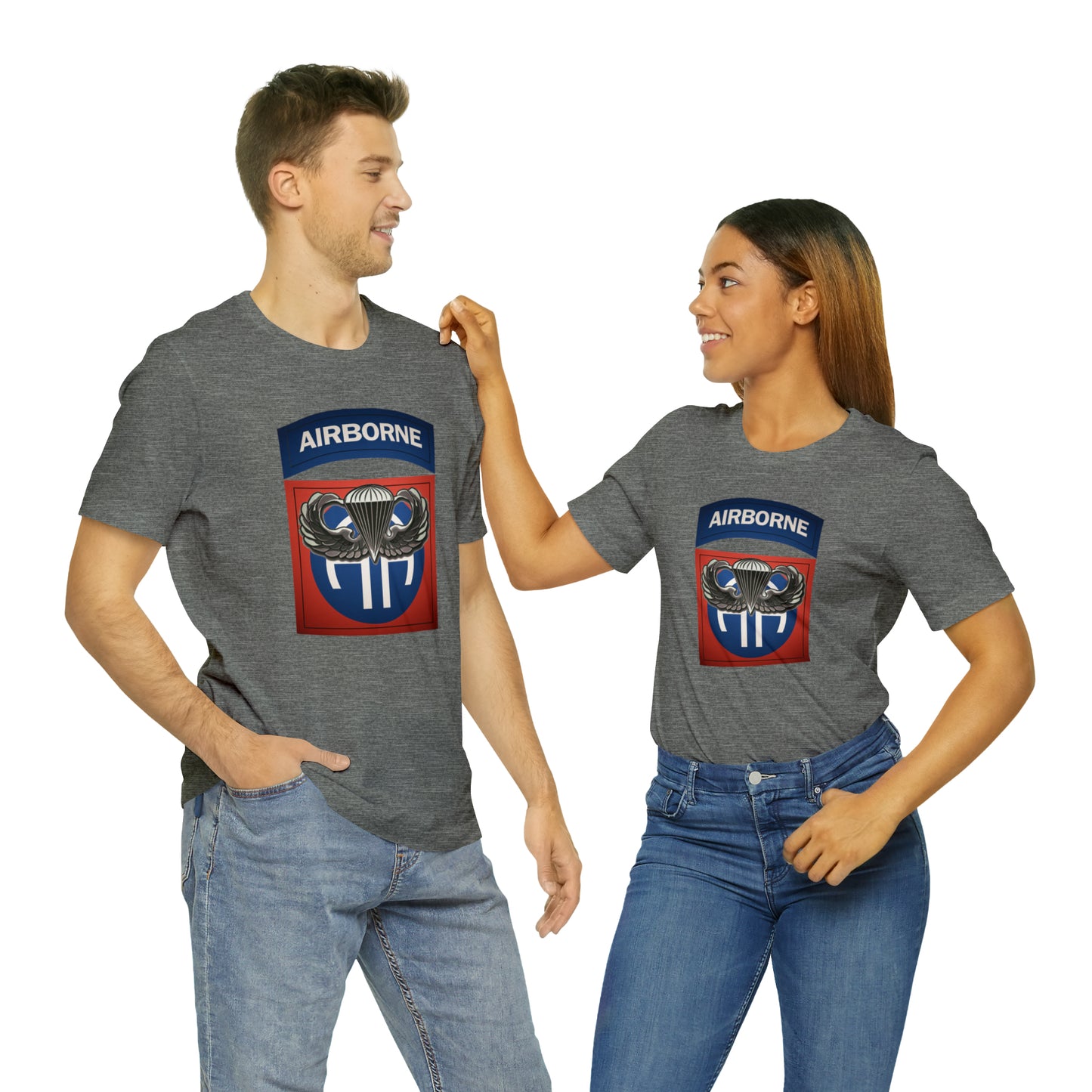 Basic Parachutist Wings and 82nd Patch Unisex Jersey Short Sleeve Tee