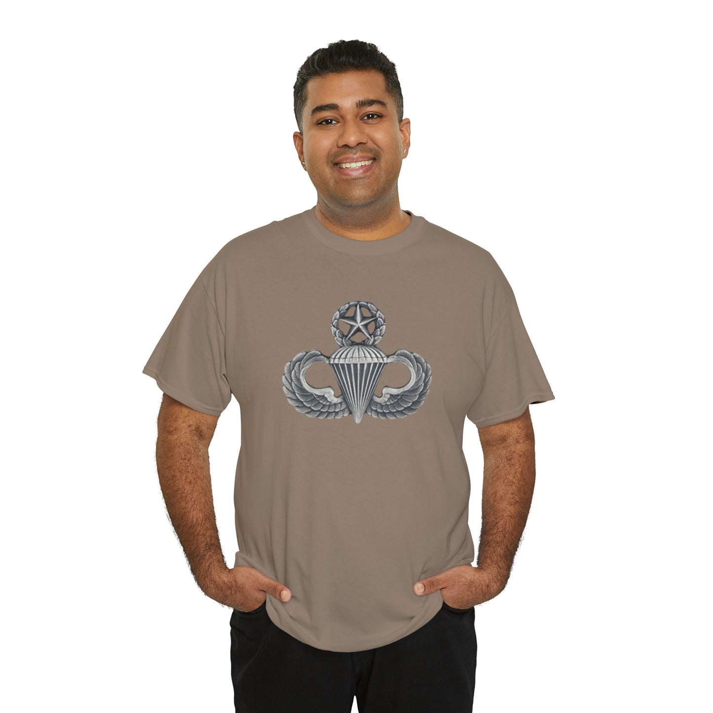 Master Parachutist Badge Unisex Heavy Cotton Tee