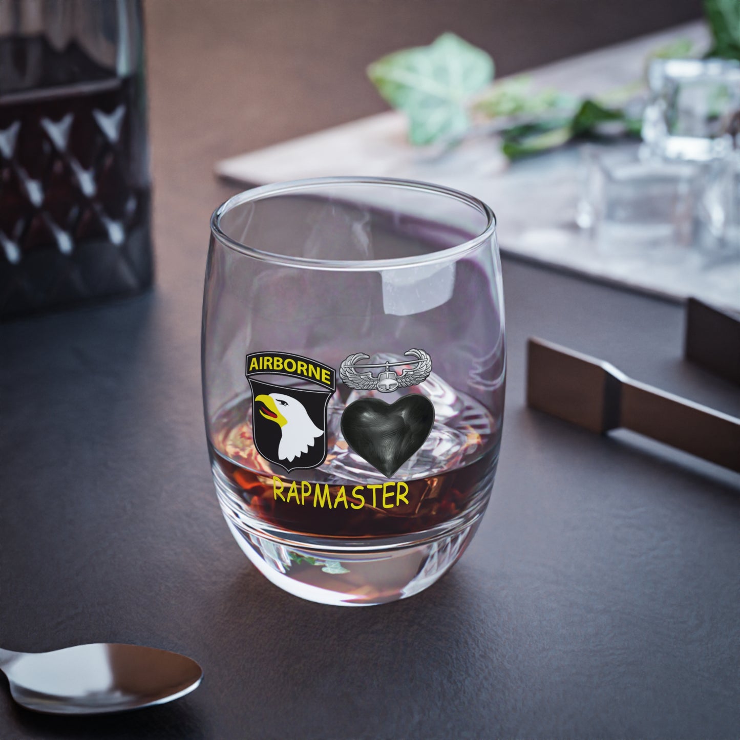 RAPMASTER 101st Airborne Black Hearts Air Assault Whiskey Glass