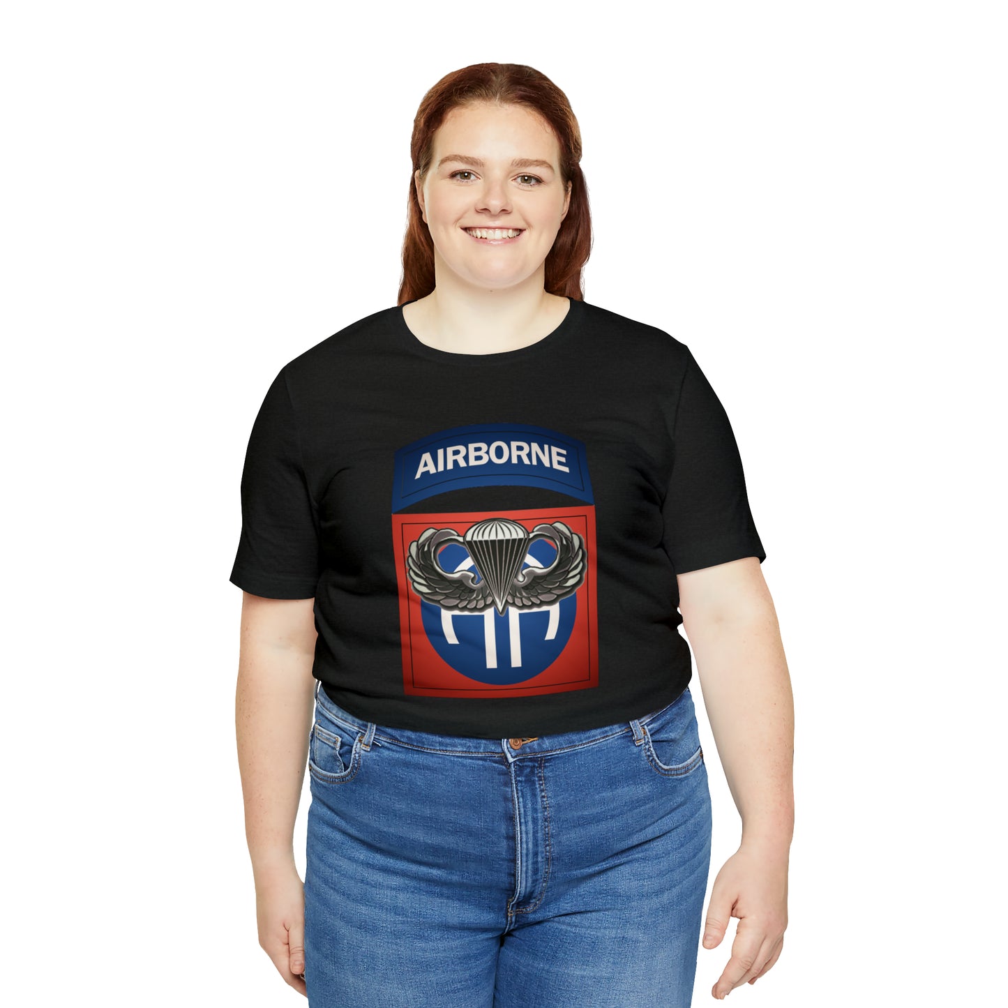 Basic Parachutist Wings and 82nd Patch Unisex Jersey Short Sleeve Tee