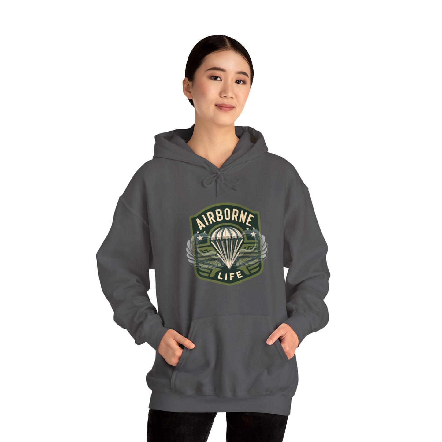 Airborne Life Paratrooper 82nd Patch Unisex Heavy Blend™ Hooded Sweatshirt