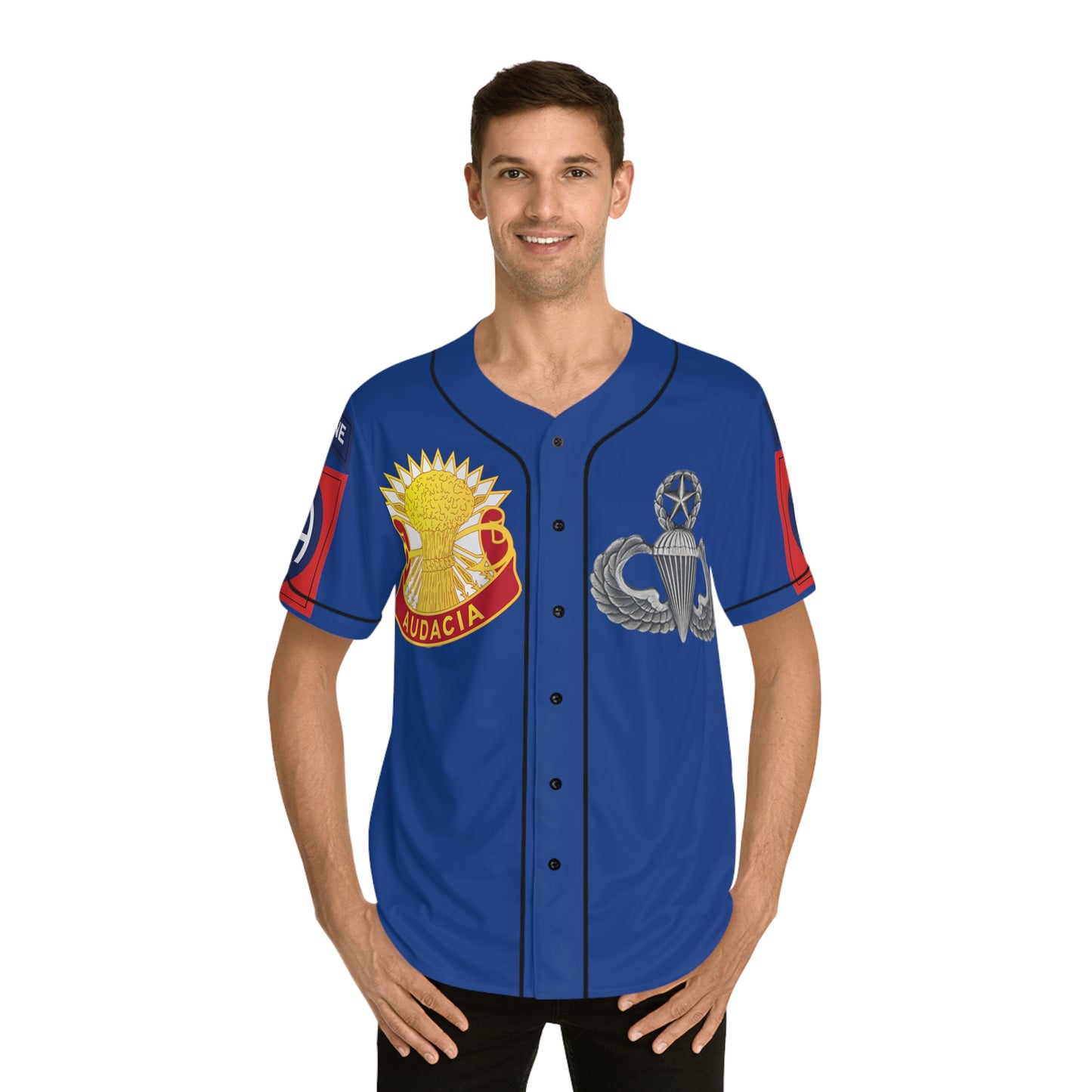 AUDACIA Marshall Design 3-4 ADAR with Master Wings Men's Baseball Jersey (AOP)