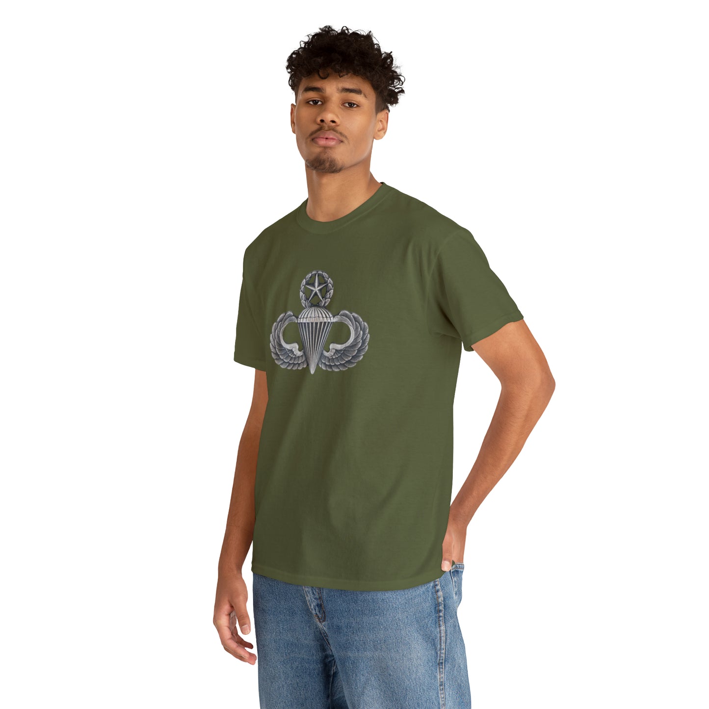 Master Parachutist Badge Unisex Heavy Cotton Tee