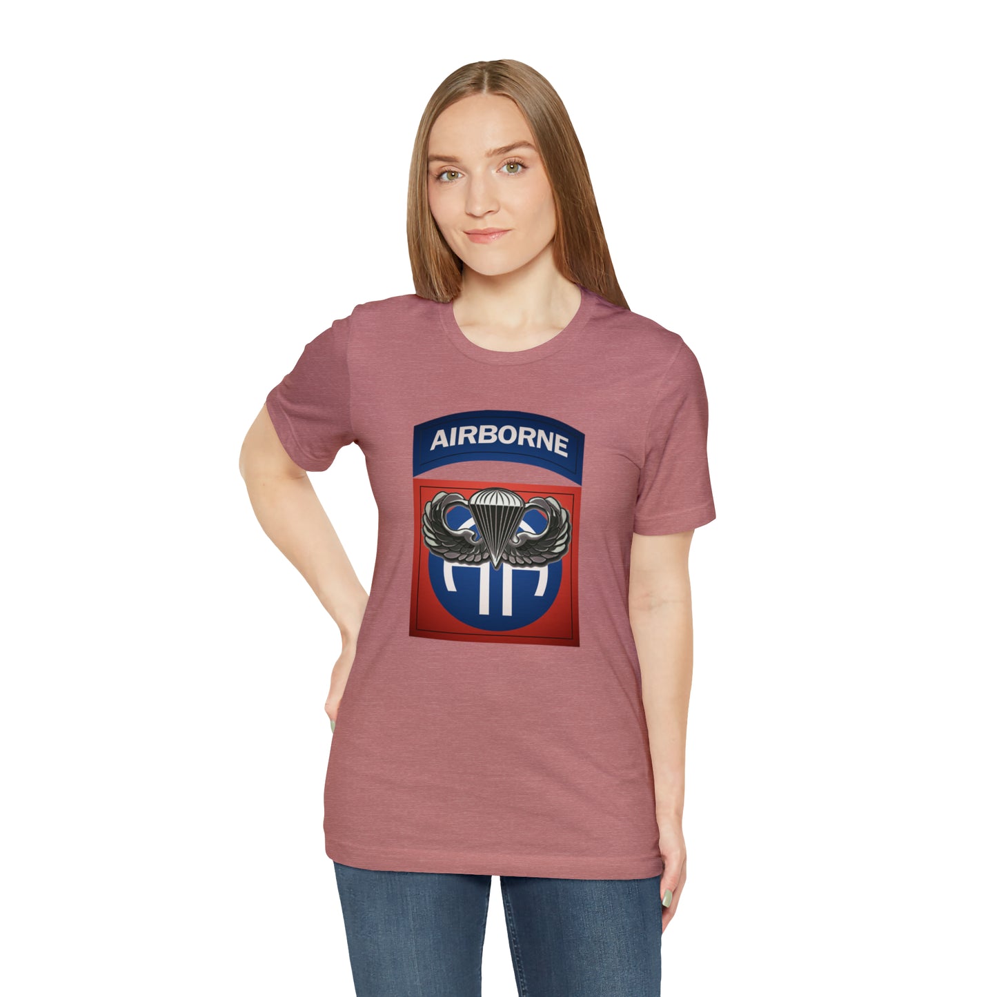 Basic Parachutist Wings and 82nd Patch Unisex Jersey Short Sleeve Tee