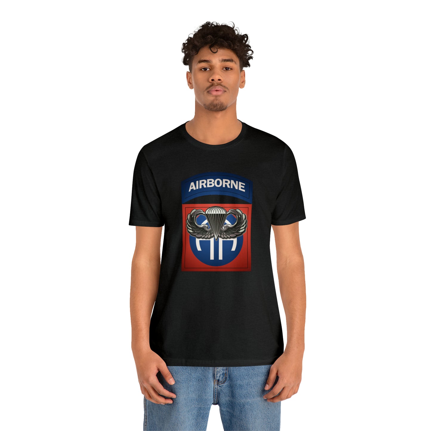 Basic Parachutist Wings and 82nd Patch Unisex Jersey Short Sleeve Tee