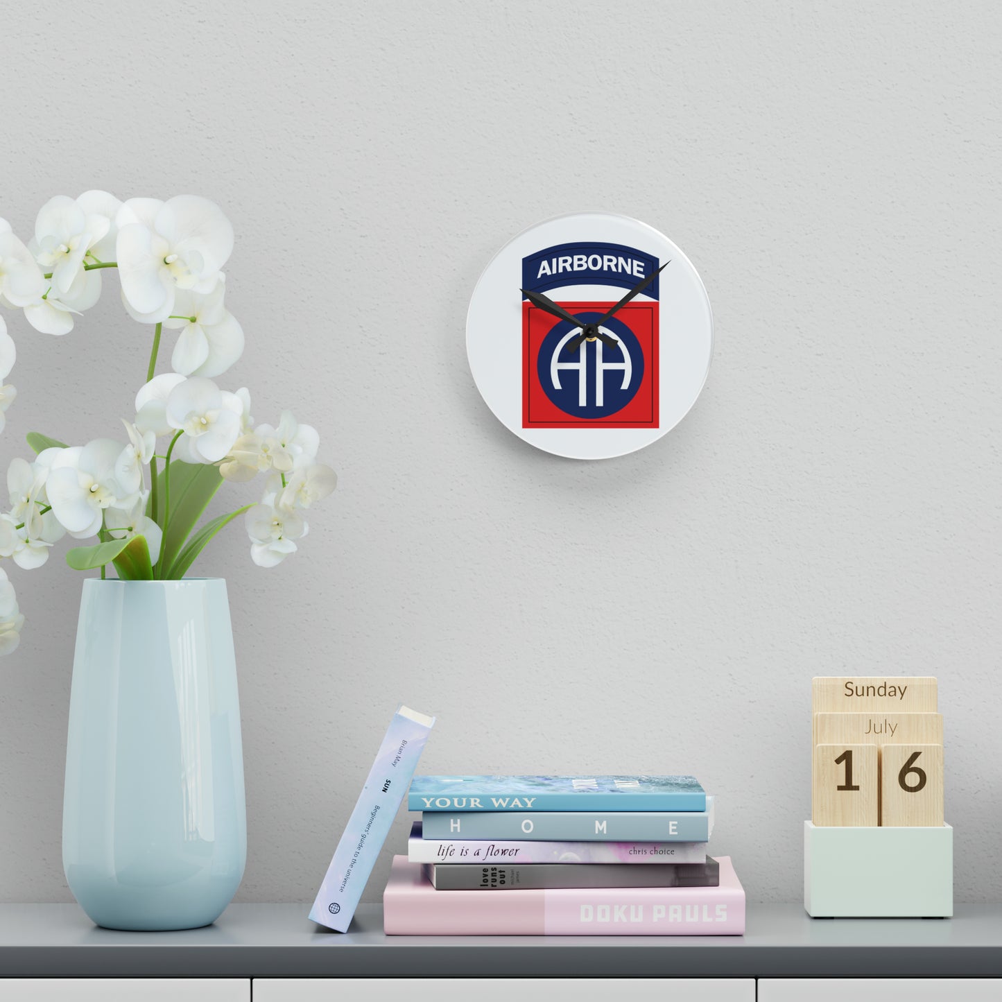 82nd Patch Acrylic Wall Clock