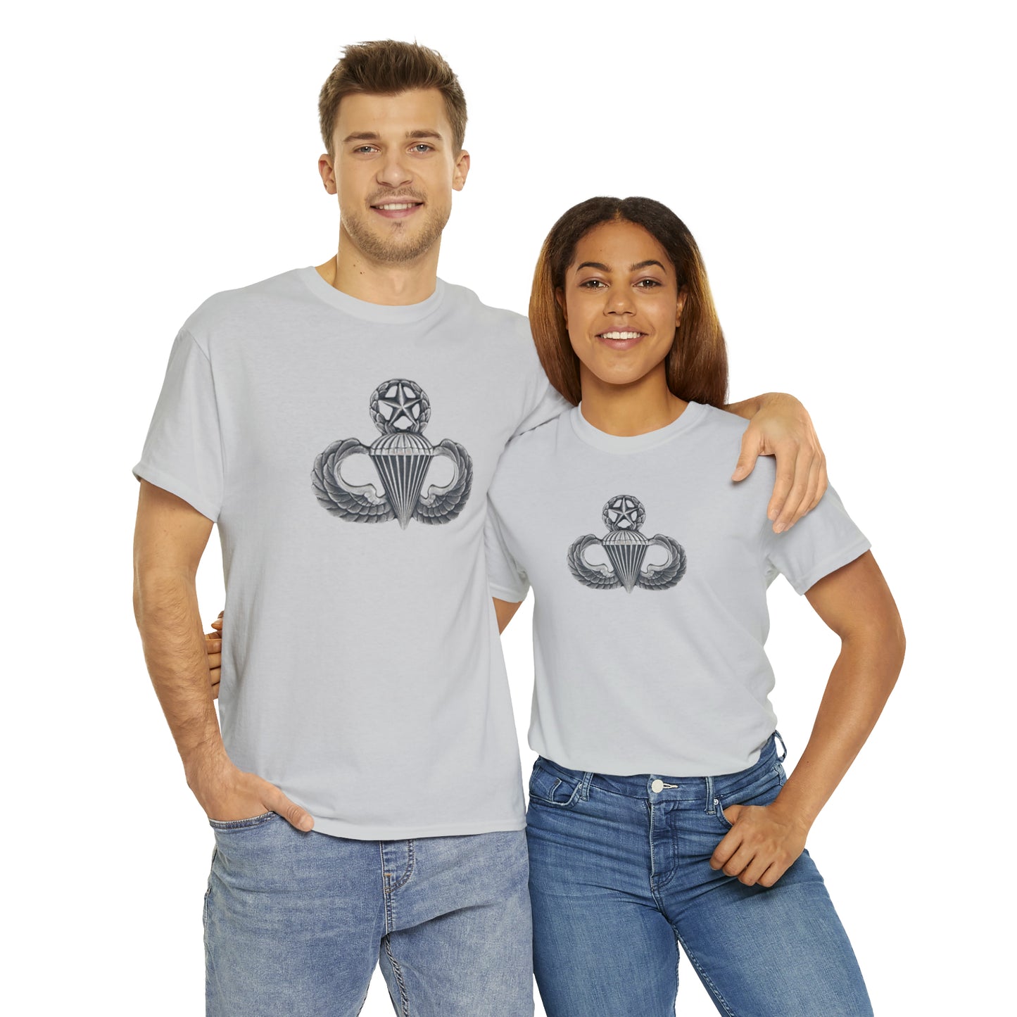 Master Parachutist Badge Unisex Heavy Cotton Tee