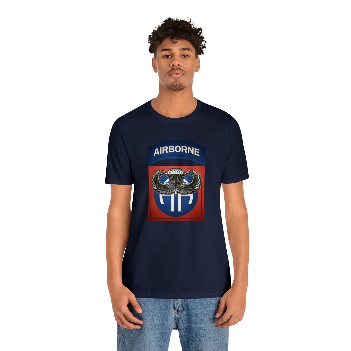 Basic Parachutist Wings and 82nd Patch Unisex Jersey Short Sleeve Tee