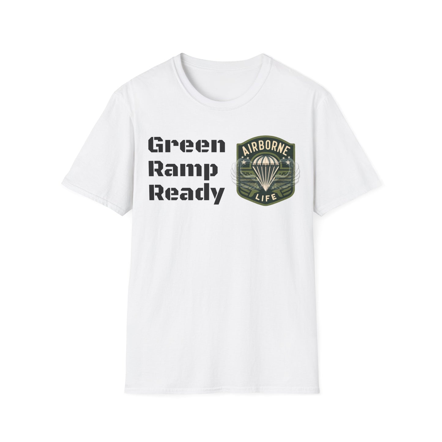 Airborne Life, Green Ramp Ready Unisex Softstyle T-Shirt