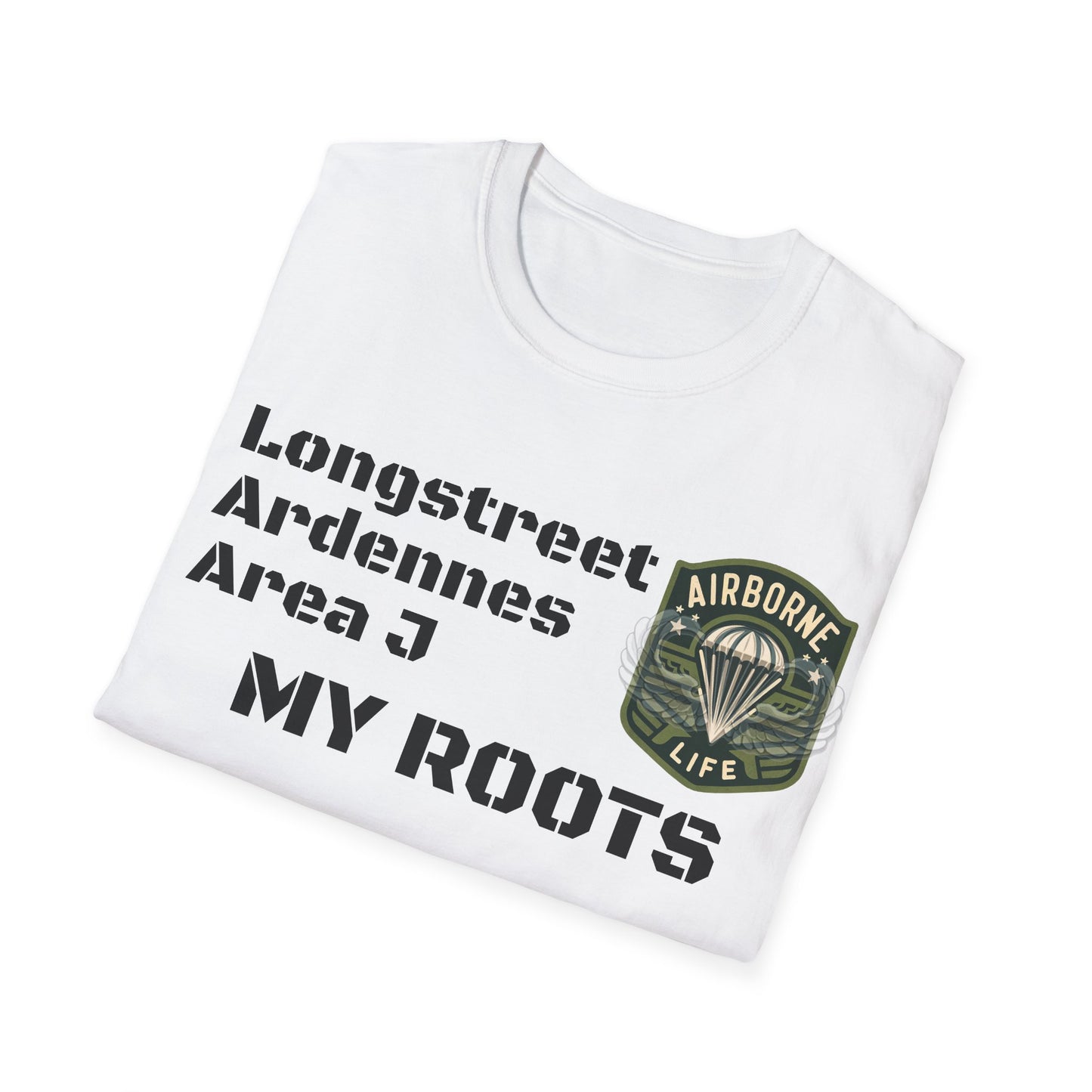 Longstreet Ardennes Area J Airborne Life Unisex Softstyle T-Shirt