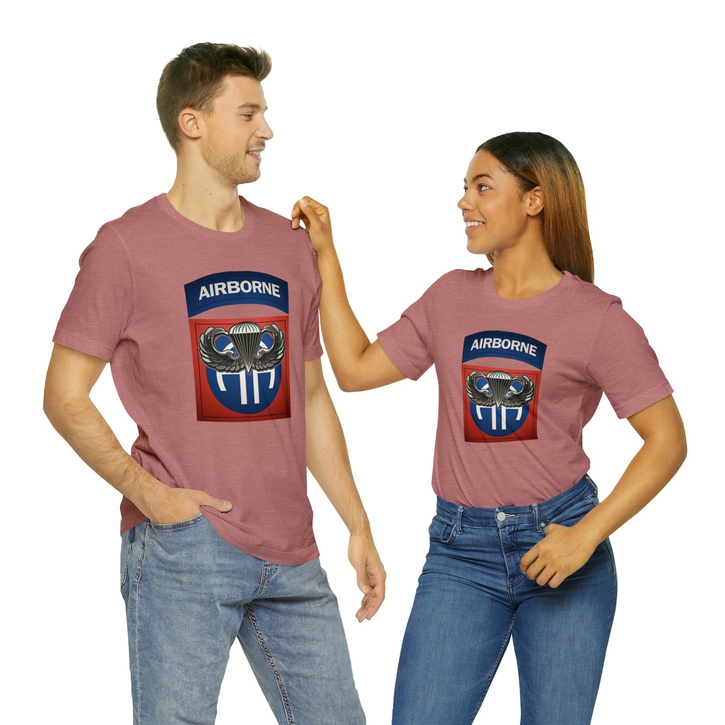 Basic Parachutist Wings and 82nd Patch Unisex Jersey Short Sleeve Tee