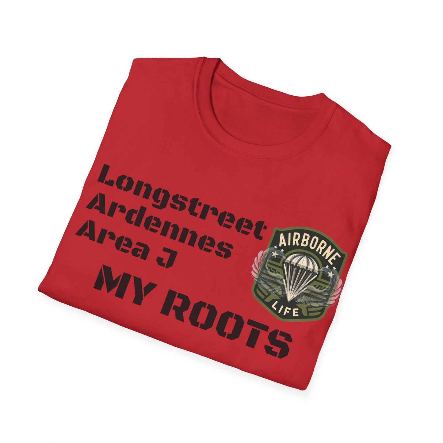 Longstreet Ardennes Area J Airborne Life Unisex Softstyle T-Shirt