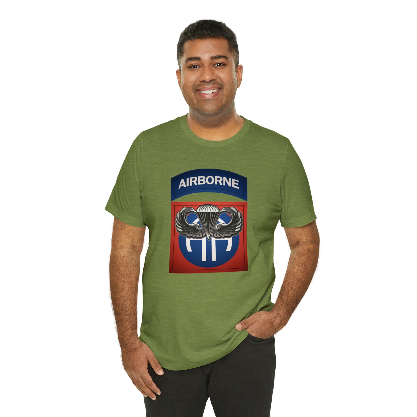 Basic Parachutist Wings and 82nd Patch Unisex Jersey Short Sleeve Tee