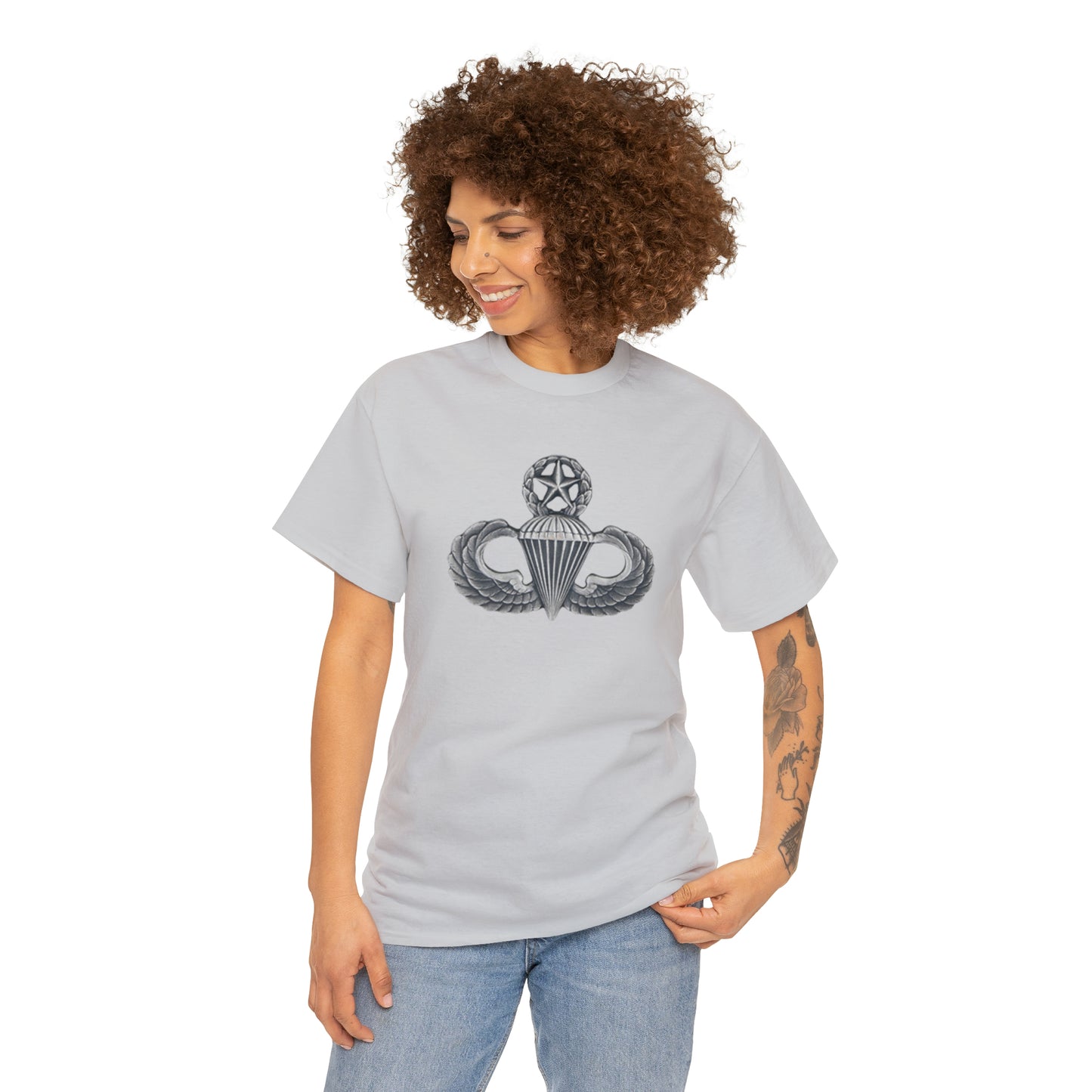 Master Parachutist Badge Unisex Heavy Cotton Tee