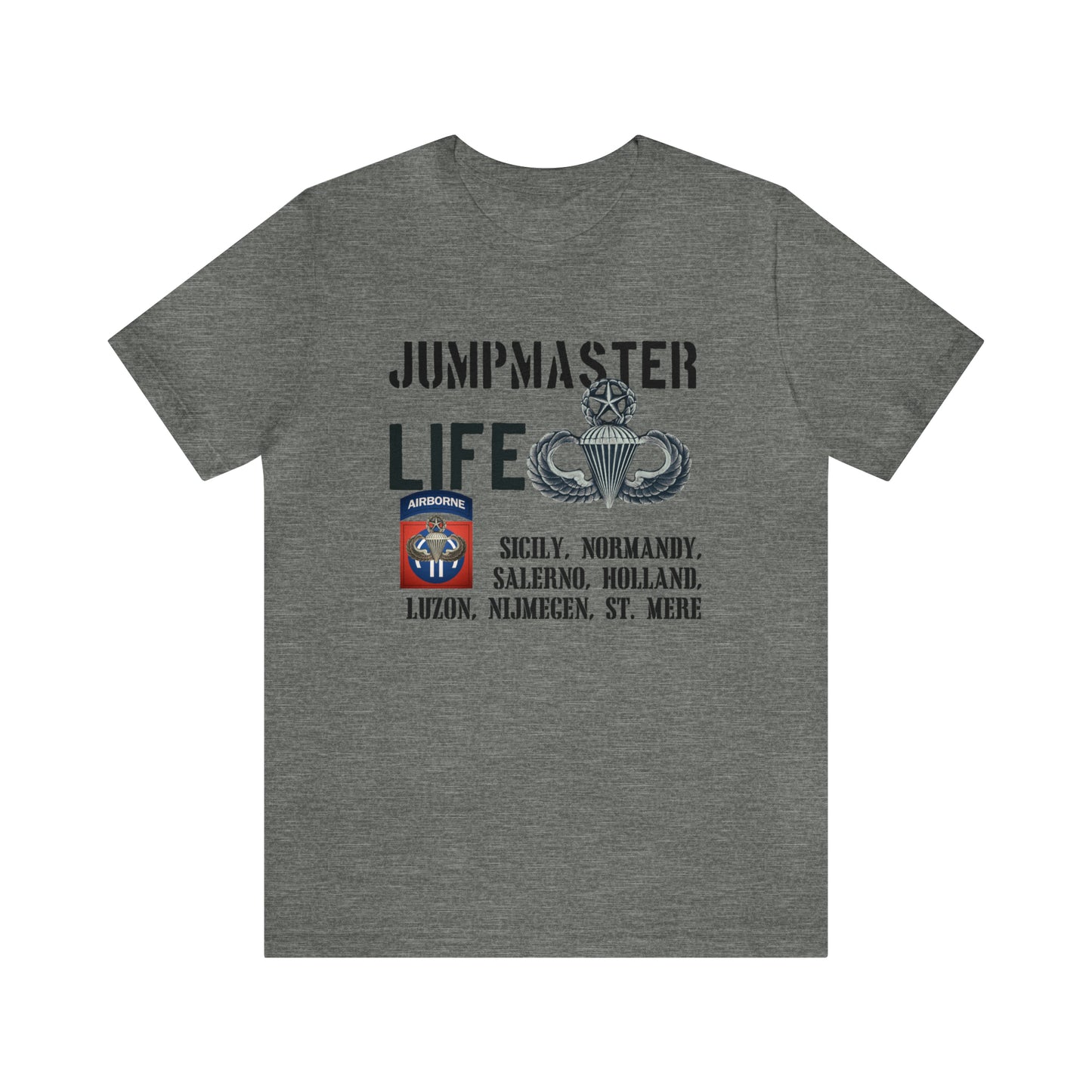 Jumpmaster Life Fort Bragg Drop Zones Unisex Jersey Short Sleeve Tee