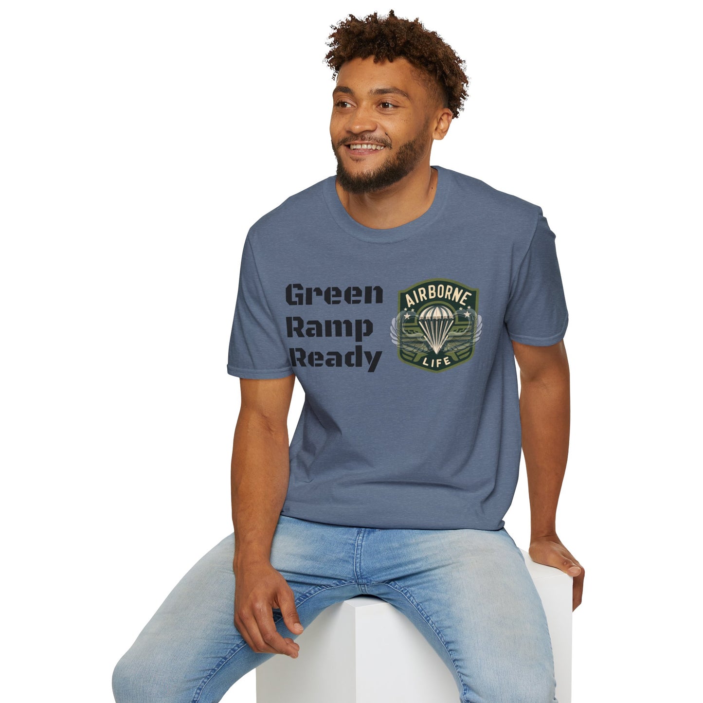 Airborne Life, Green Ramp Ready Unisex Softstyle T-Shirt