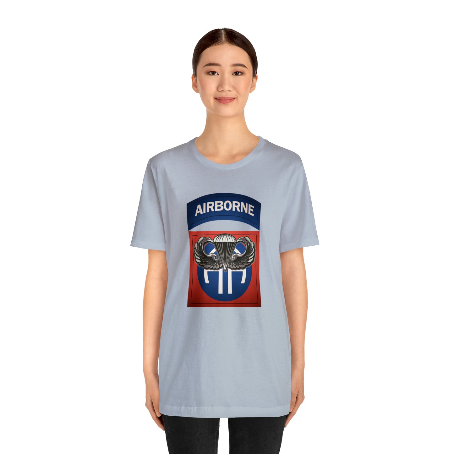 Basic Parachutist Wings and 82nd Patch Unisex Jersey Short Sleeve Tee