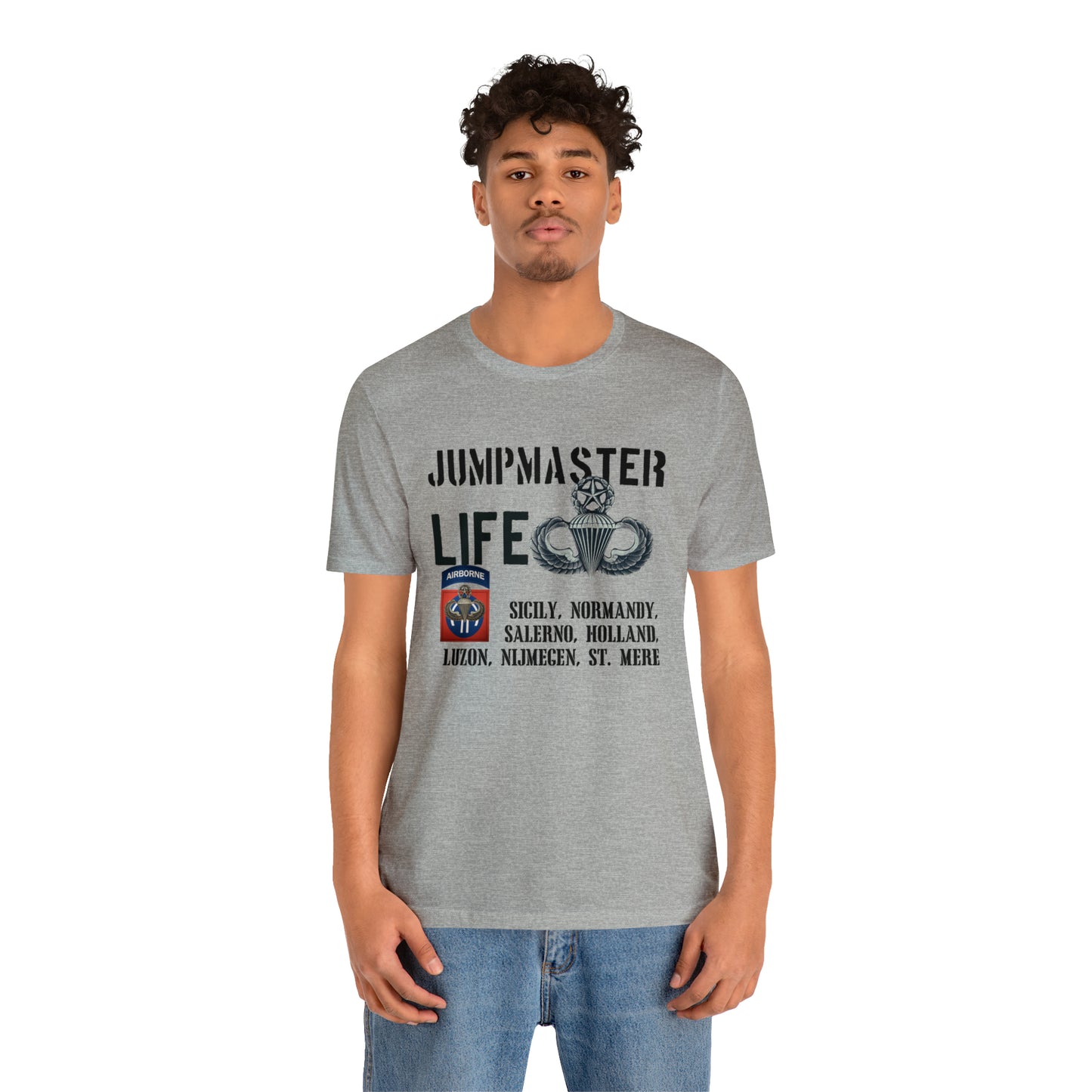 Jumpmaster Life Drop Zones of Fort Bragg Unisex Jersey Short Sleeve Tee