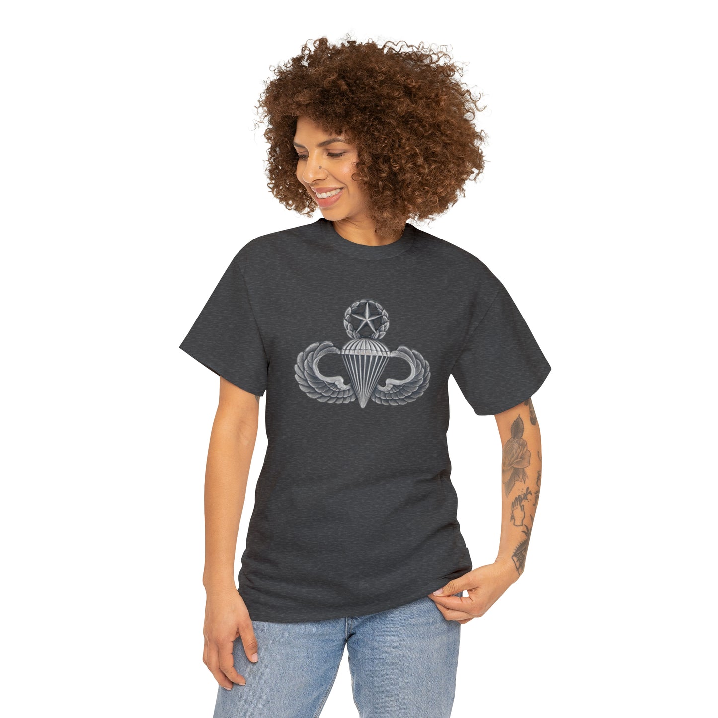 Master Parachutist Badge Unisex Heavy Cotton Tee