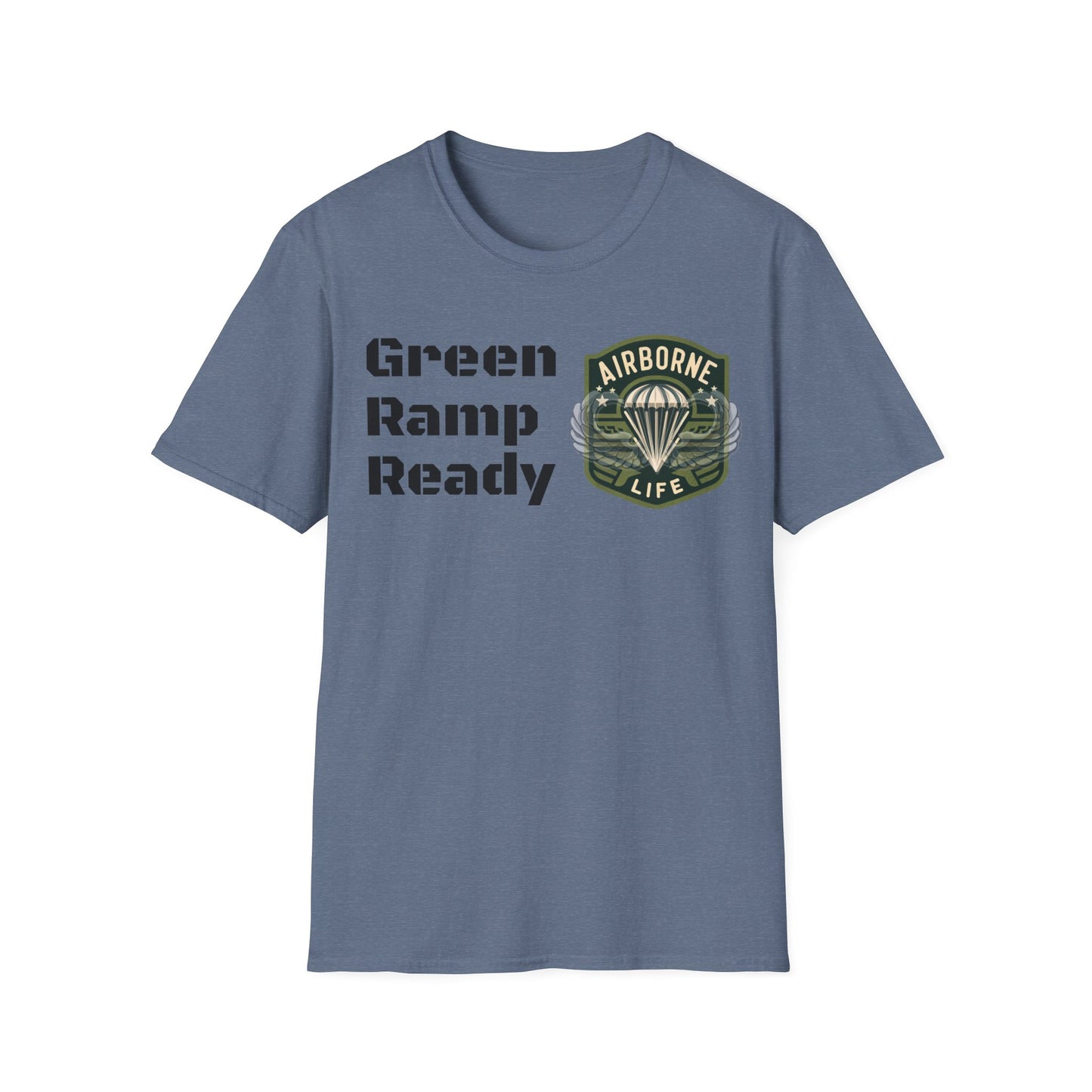 Airborne Life, Green Ramp Ready Unisex Softstyle T-Shirt