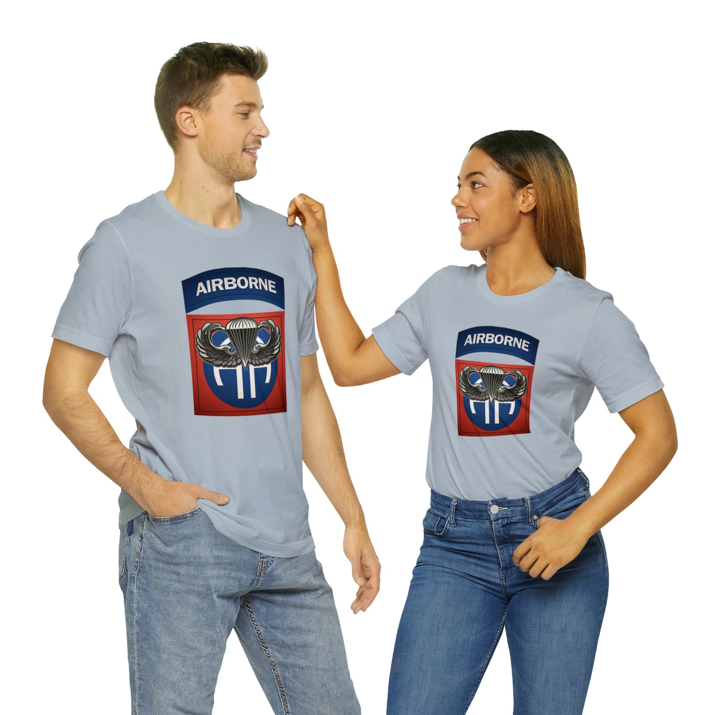 Basic Parachutist Wings and 82nd Patch Unisex Jersey Short Sleeve Tee