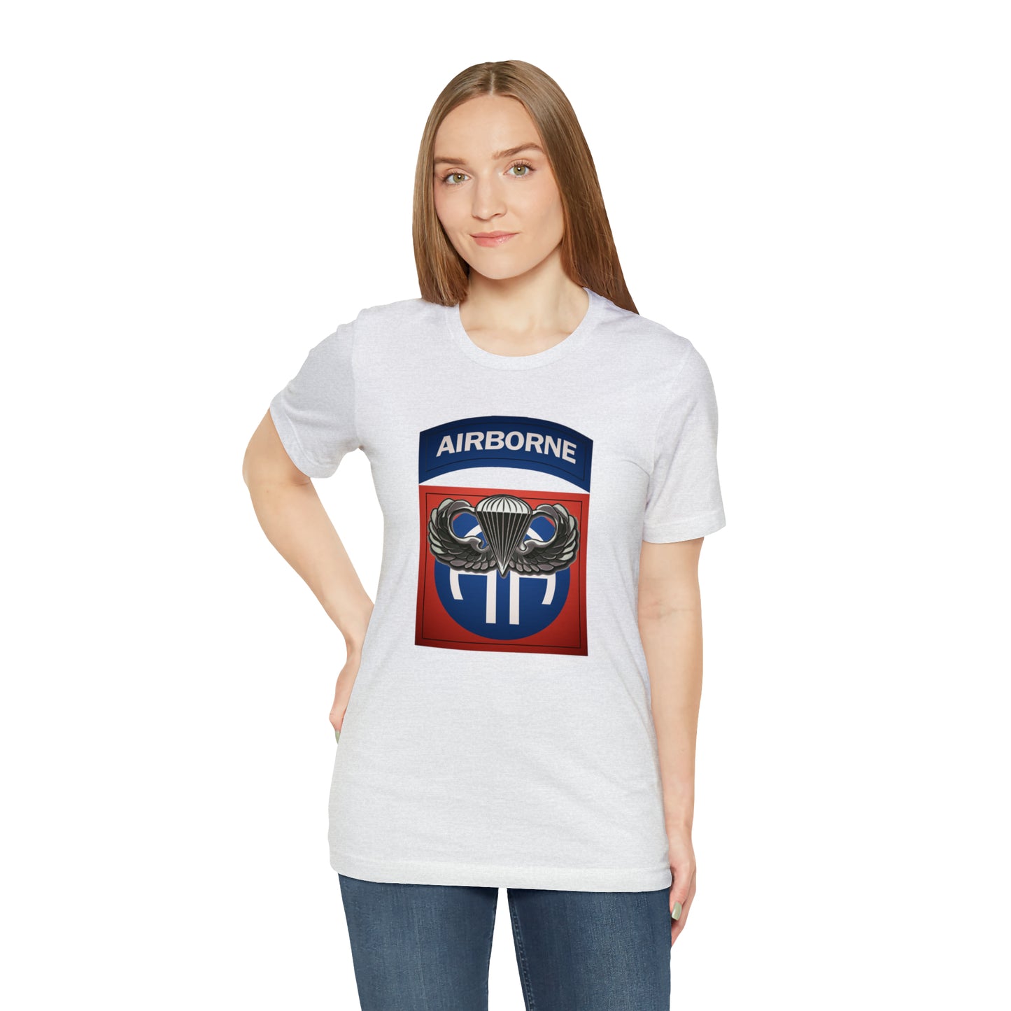 Basic Parachutist Wings and 82nd Patch Unisex Jersey Short Sleeve Tee