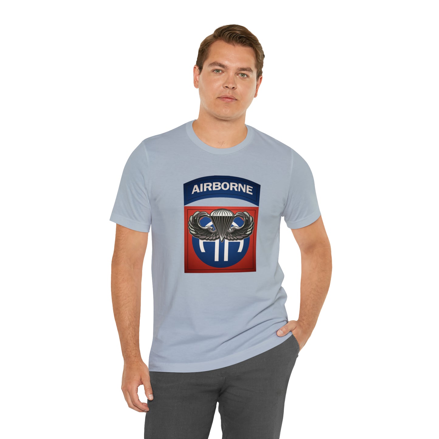 Basic Parachutist Wings and 82nd Patch Unisex Jersey Short Sleeve Tee