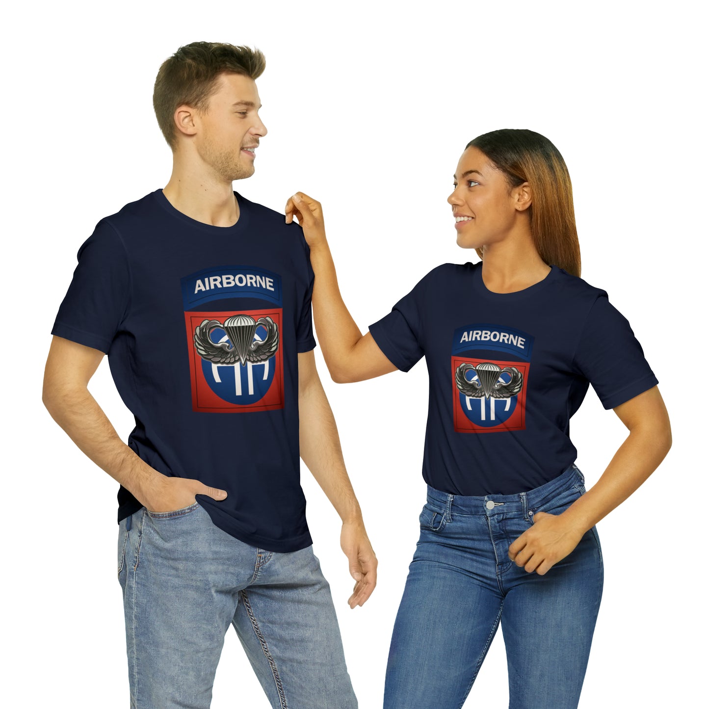 Basic Parachutist Wings and 82nd Patch Unisex Jersey Short Sleeve Tee