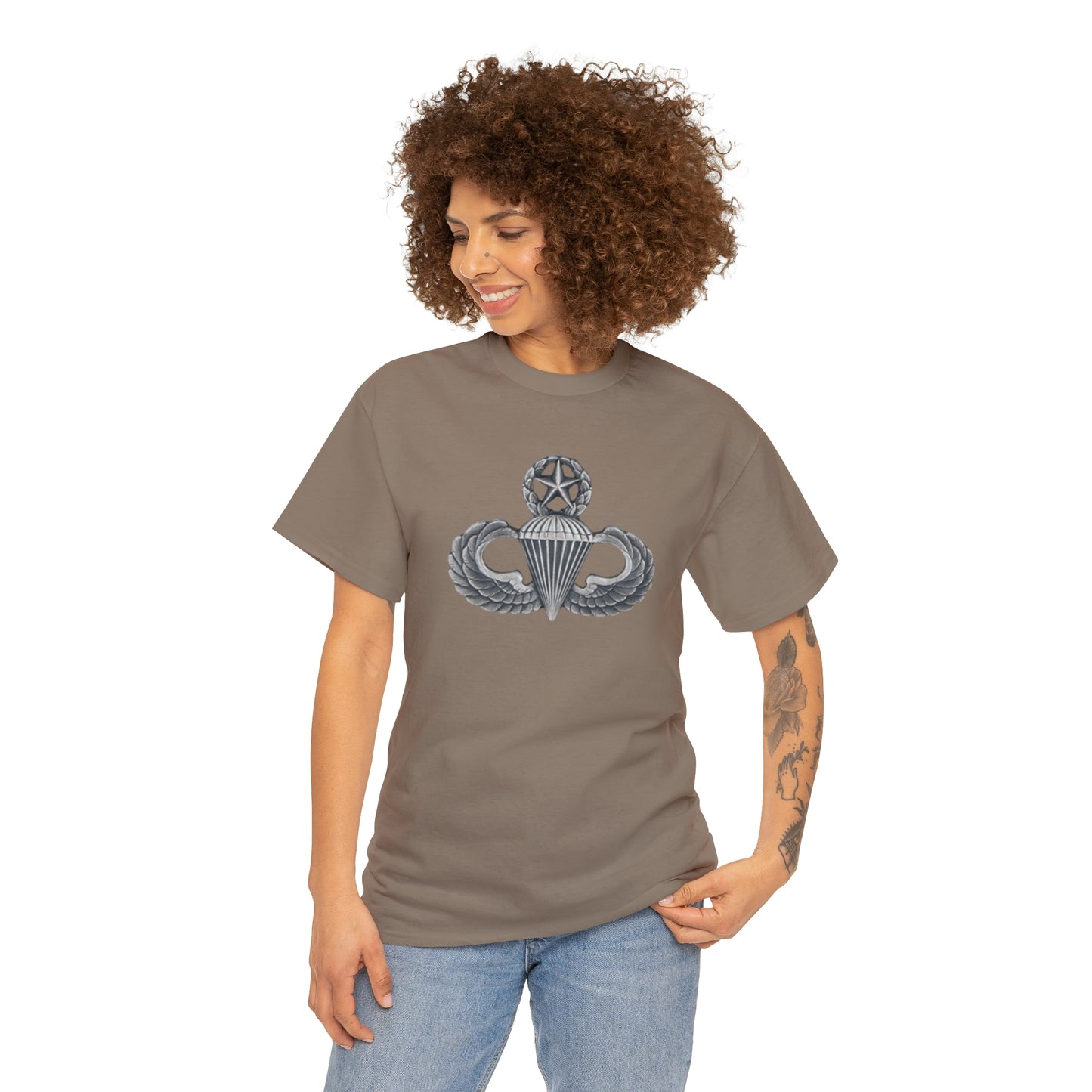 Master Parachutist Badge Unisex Heavy Cotton Tee