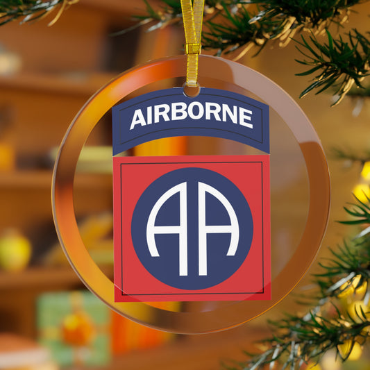 82nd Airborne Glass Ornament