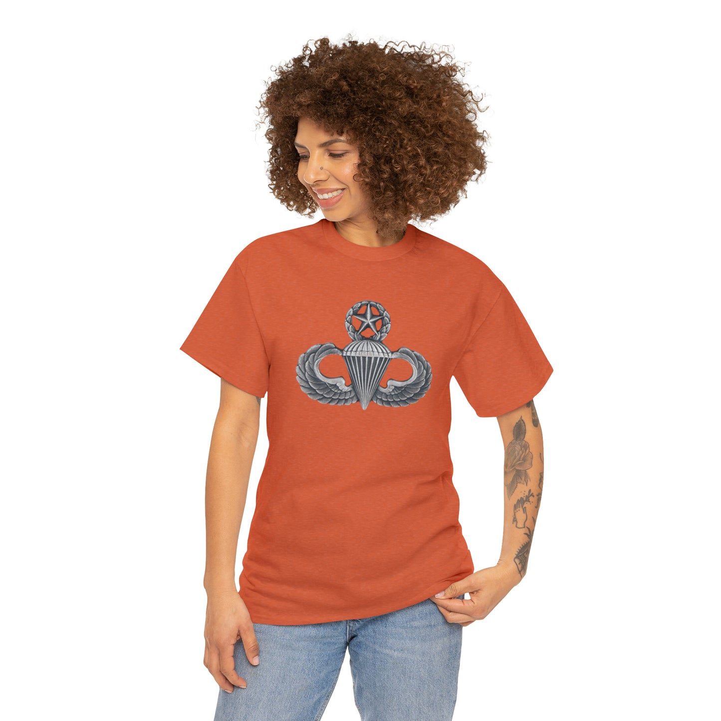 Master Parachutist Badge Unisex Heavy Cotton Tee