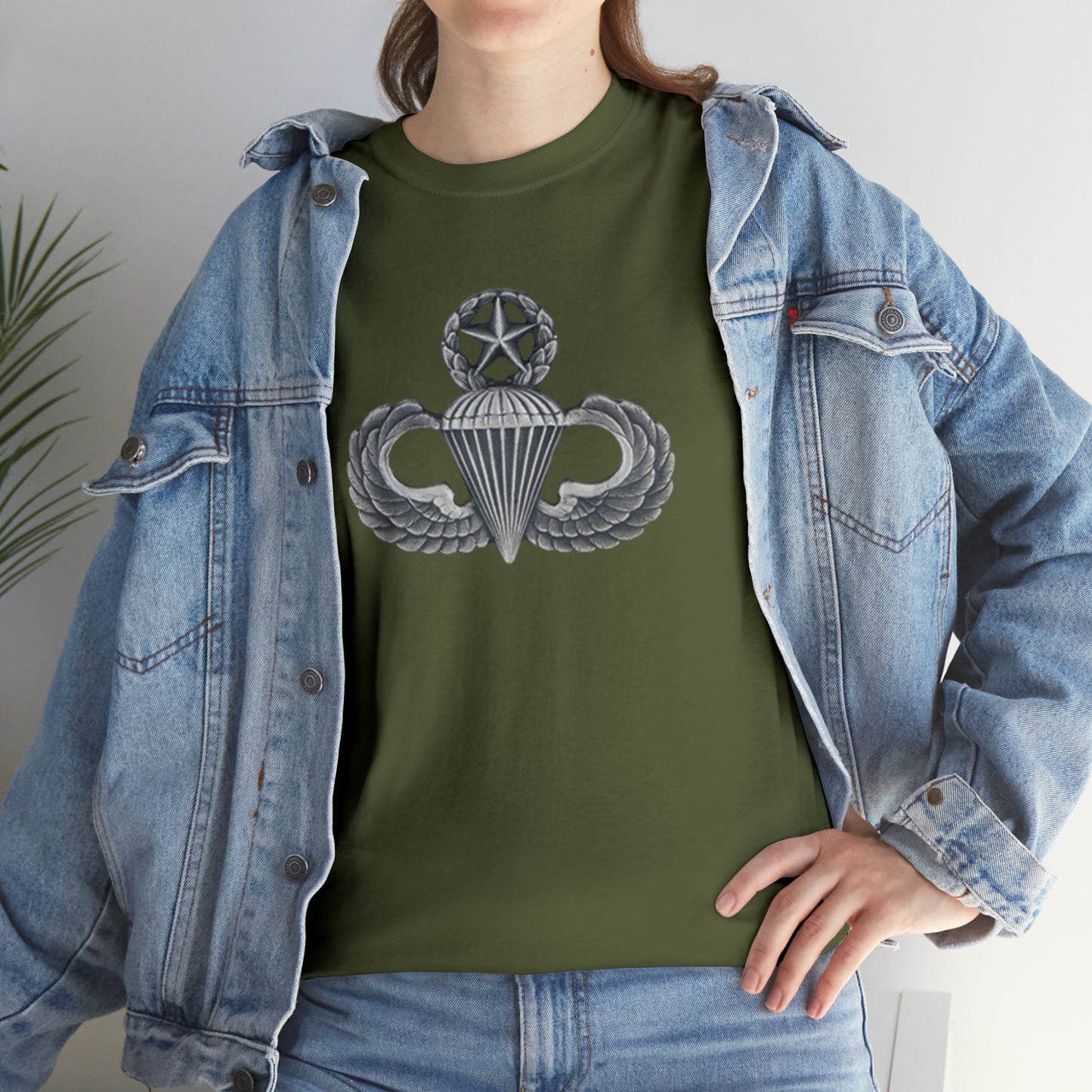 Master Parachutist Badge Unisex Heavy Cotton Tee