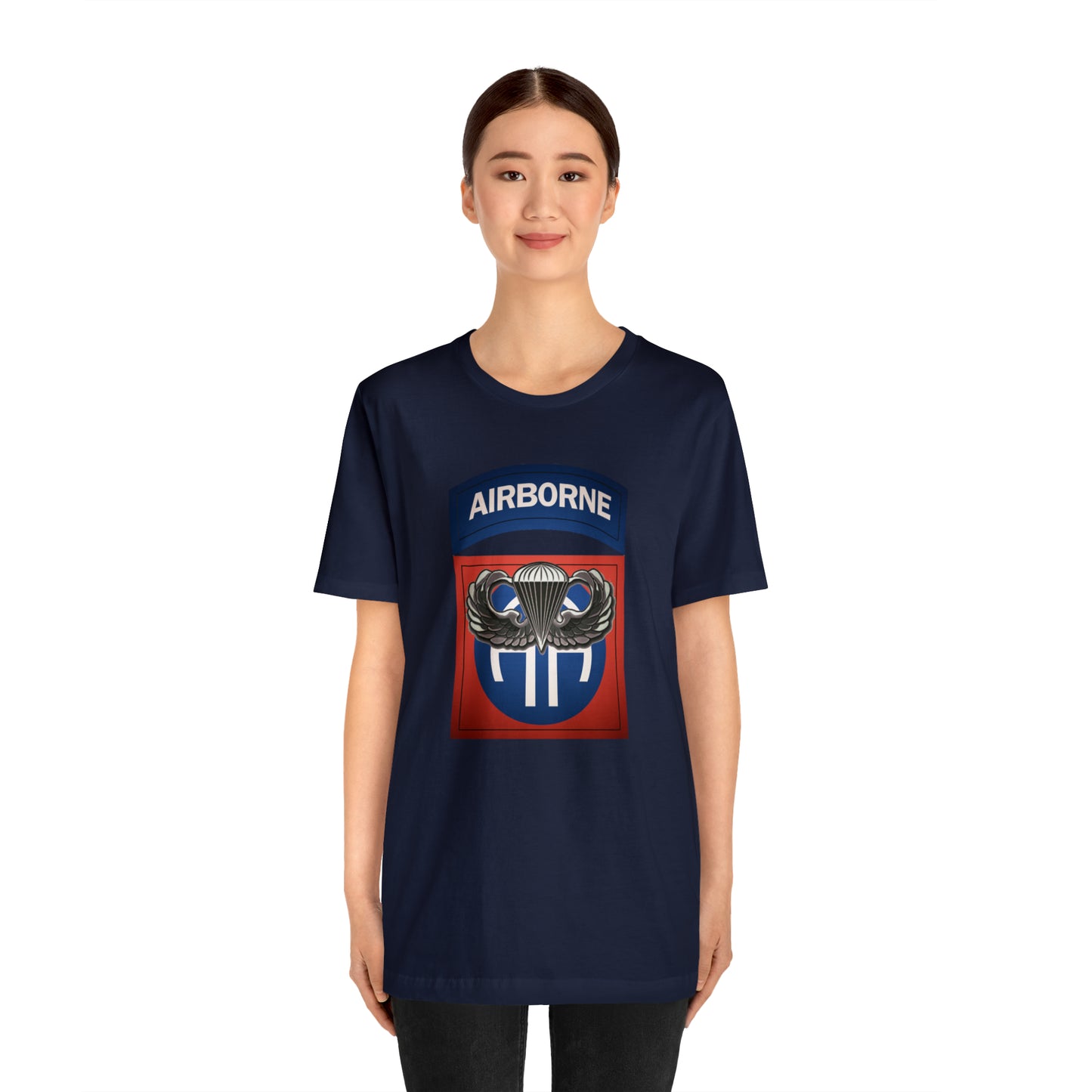 Basic Parachutist Wings and 82nd Patch Unisex Jersey Short Sleeve Tee