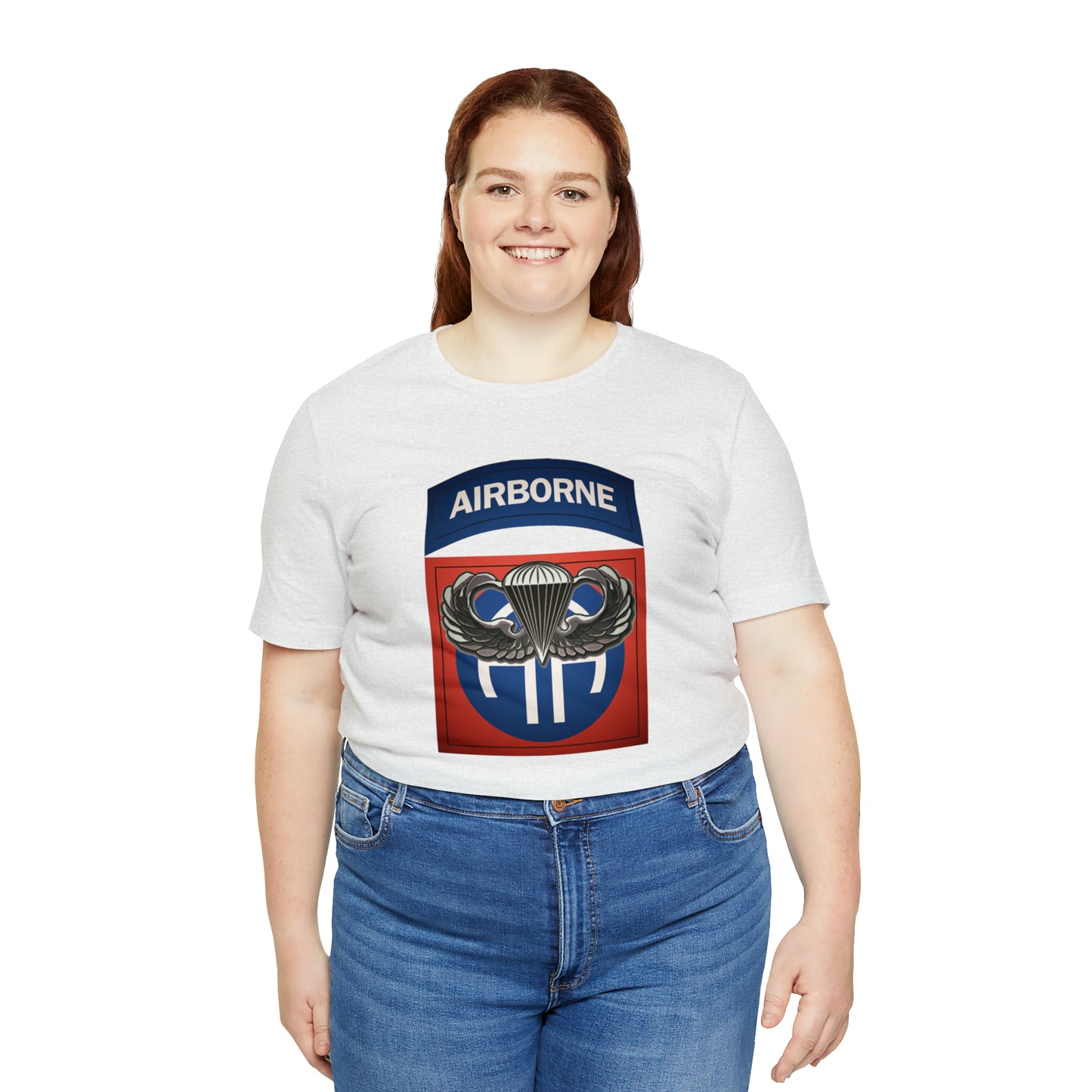 Basic Parachutist Wings and 82nd Patch Unisex Jersey Short Sleeve Tee