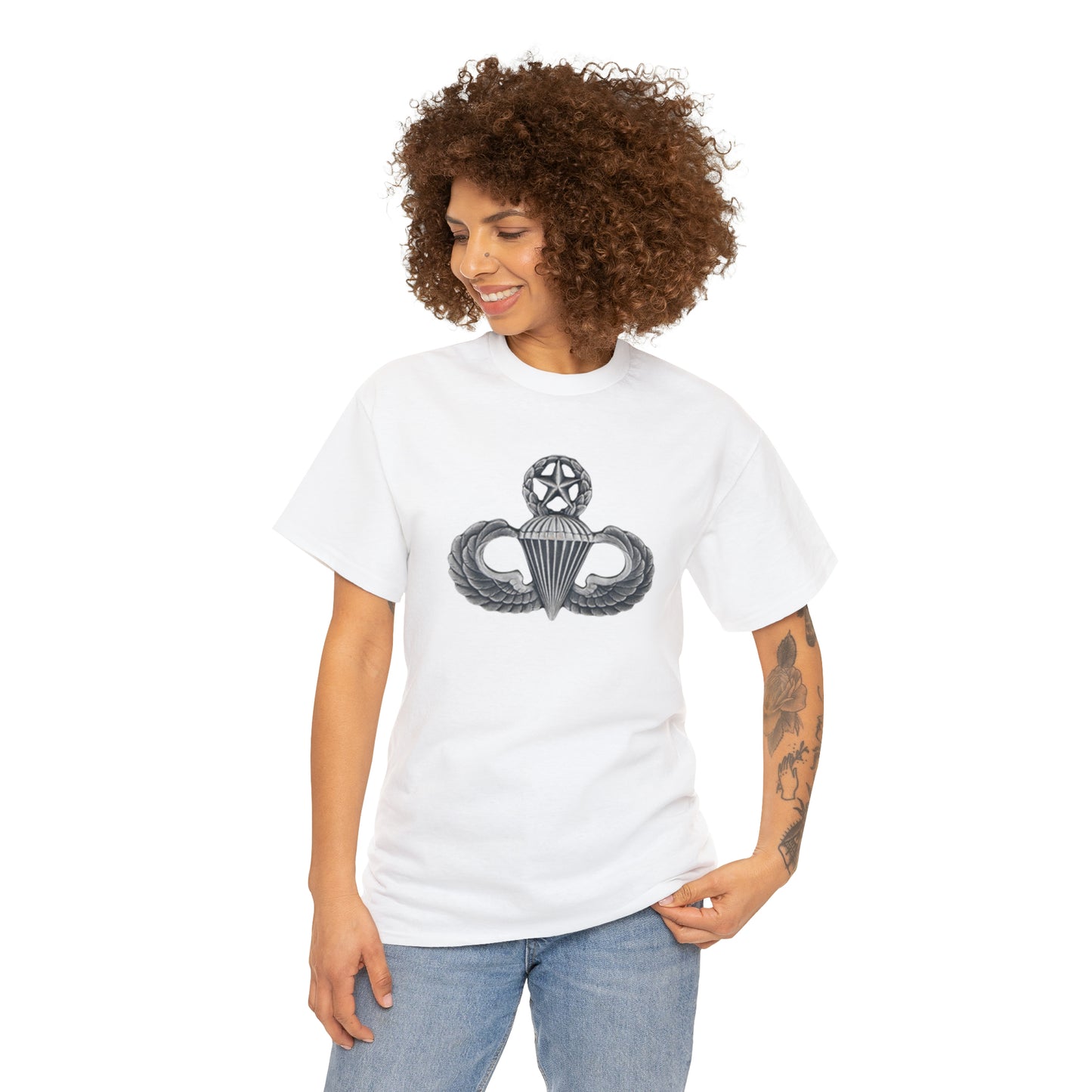 Master Parachutist Badge Unisex Heavy Cotton Tee