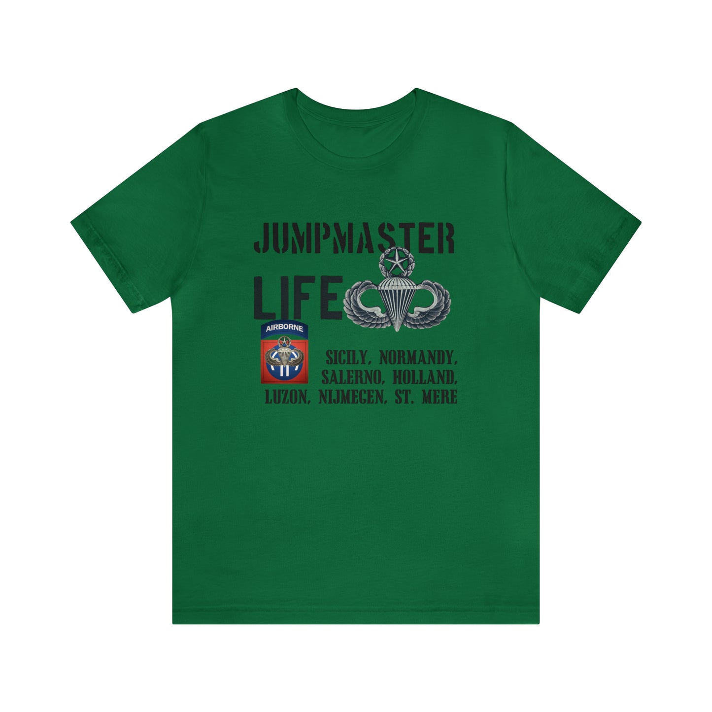 Jumpmaster Life Fort Bragg Drop Zones Unisex Jersey Short Sleeve Tee