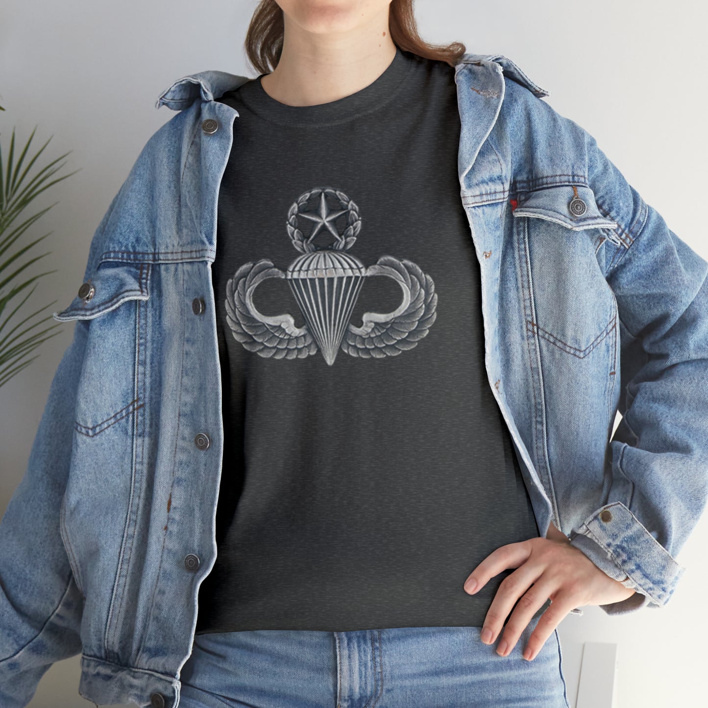 Master Parachutist Badge Unisex Heavy Cotton Tee