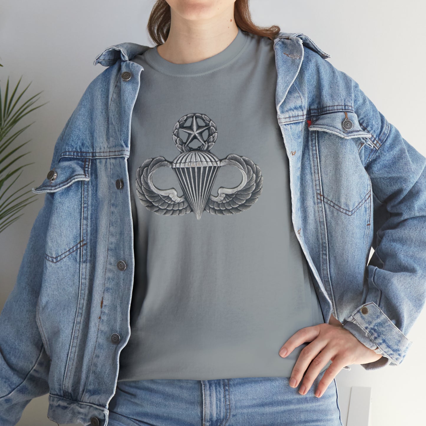 Master Parachutist Badge Unisex Heavy Cotton Tee