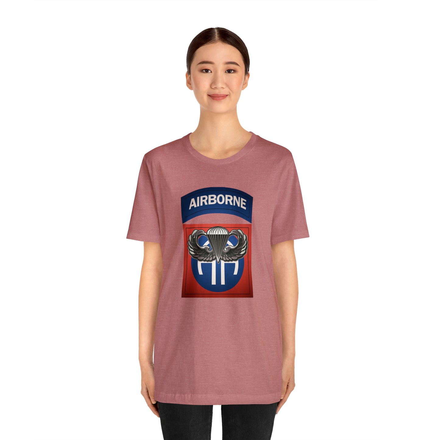 Basic Parachutist Wings and 82nd Patch Unisex Jersey Short Sleeve Tee