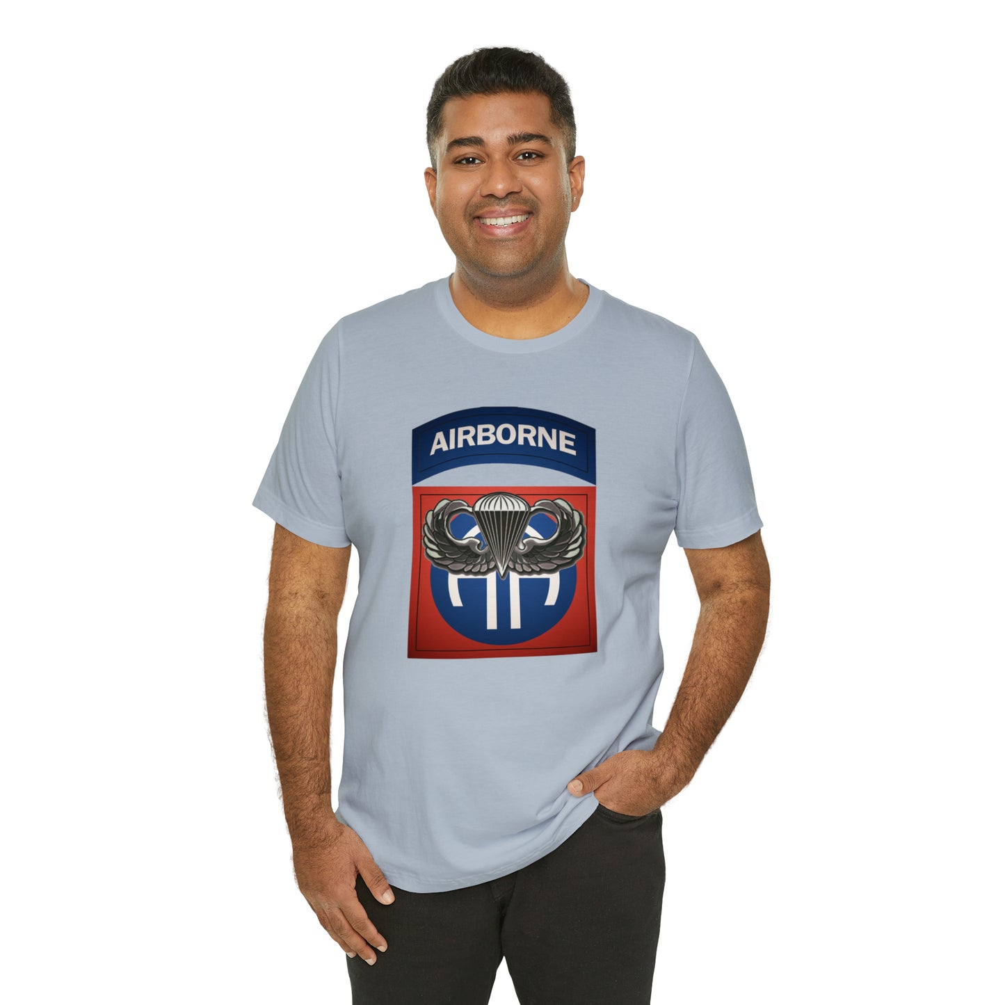 Basic Parachutist Wings and 82nd Patch Unisex Jersey Short Sleeve Tee