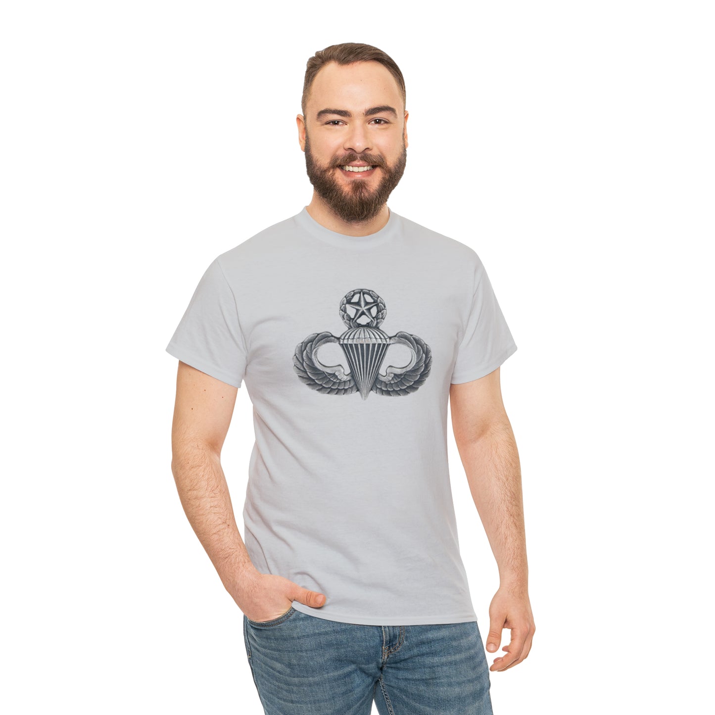 Master Parachutist Badge Unisex Heavy Cotton Tee