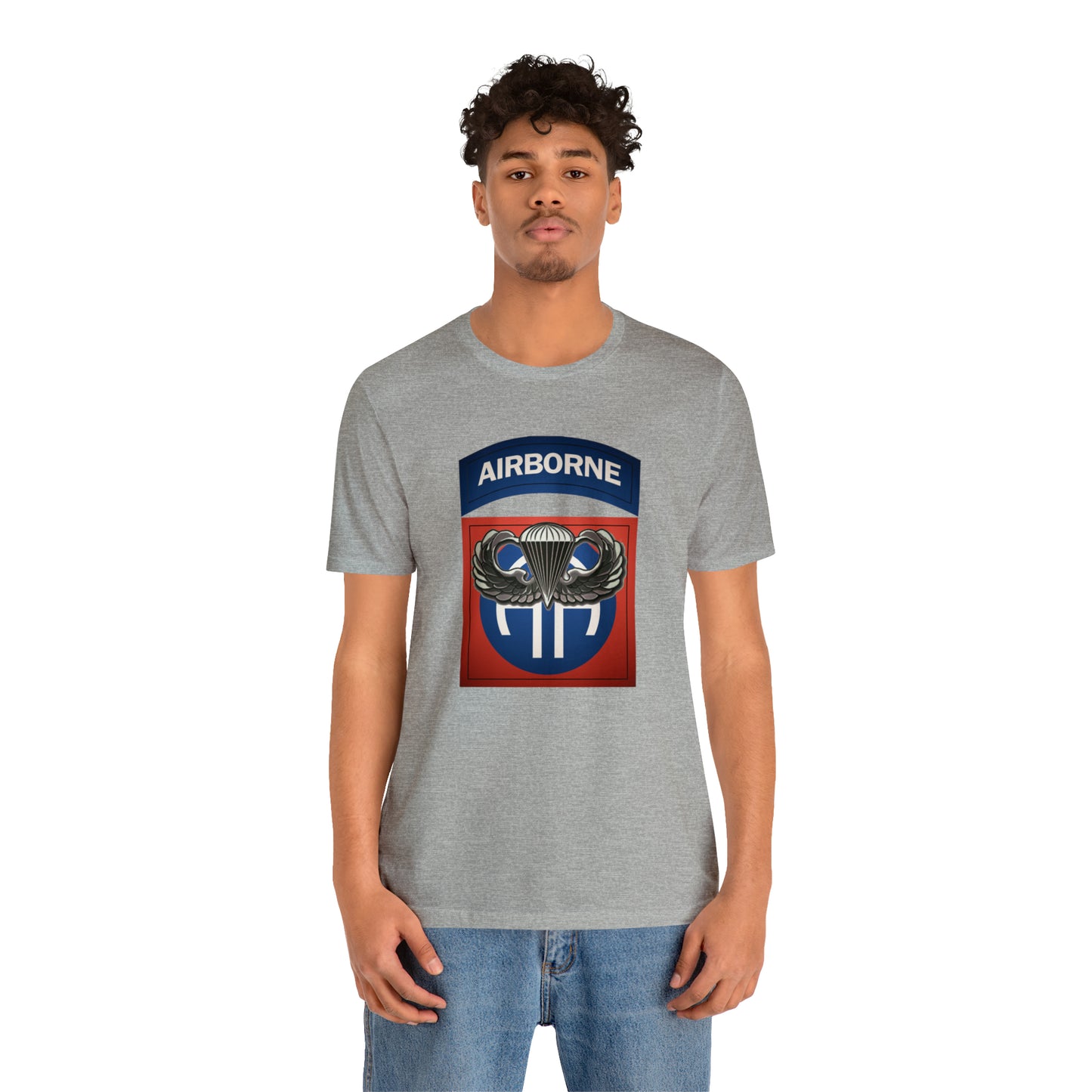 Basic Parachutist Wings and 82nd Patch Unisex Jersey Short Sleeve Tee