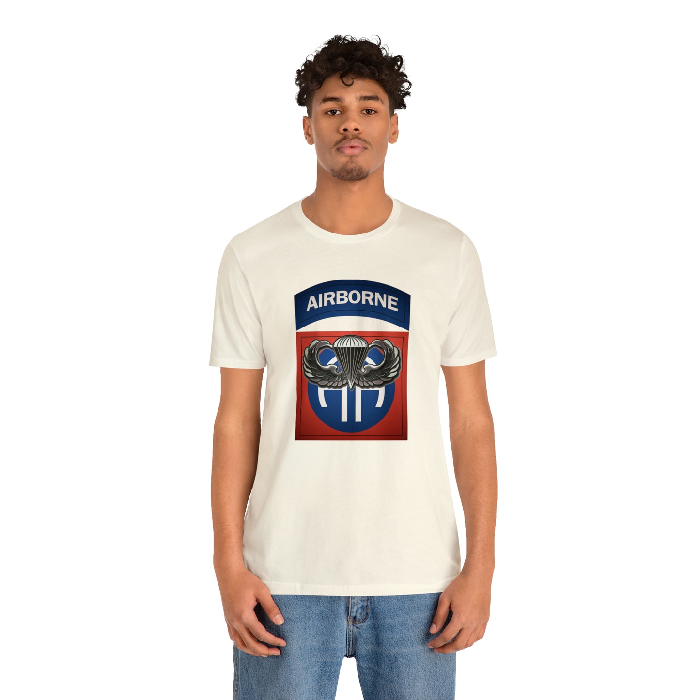 Basic Parachutist Wings and 82nd Patch Unisex Jersey Short Sleeve Tee