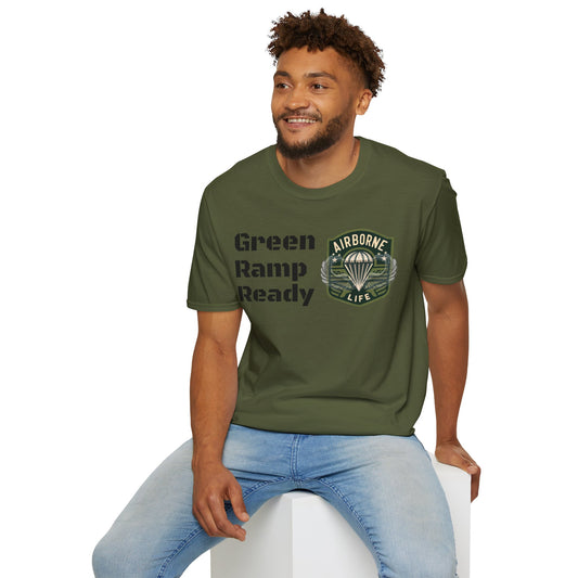 Airborne Life, Green Ramp Ready Unisex Softstyle T-Shirt