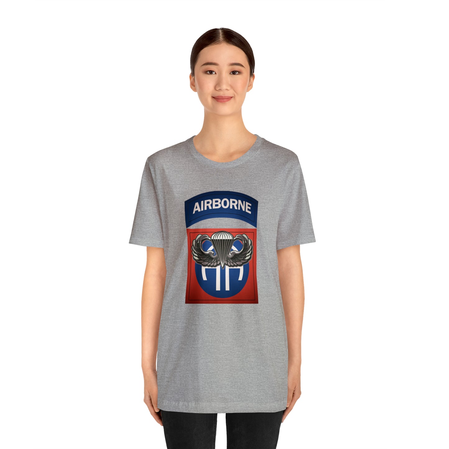 Basic Parachutist Wings and 82nd Patch Unisex Jersey Short Sleeve Tee