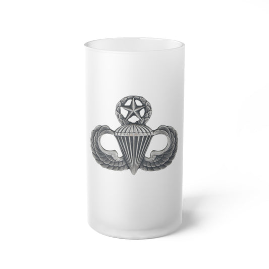 Master Parachutist Badge Frosted Glass Beer Mug