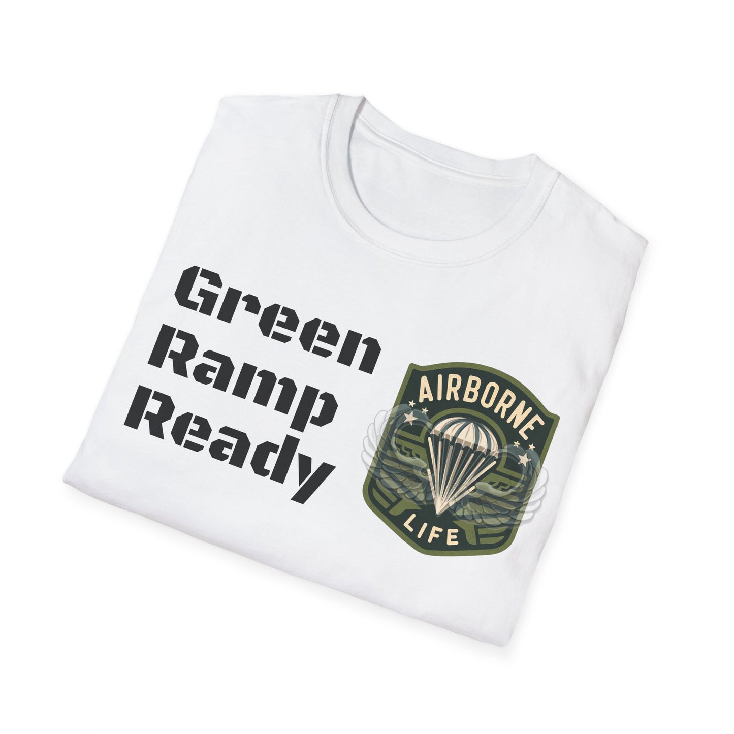 Airborne Life, Green Ramp Ready Unisex Softstyle T-Shirt