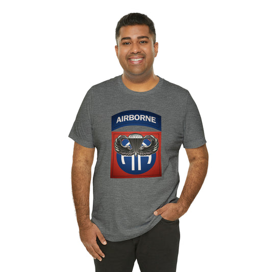 Basic Parachutist Wings and 82nd Patch Unisex Jersey Short Sleeve Tee
