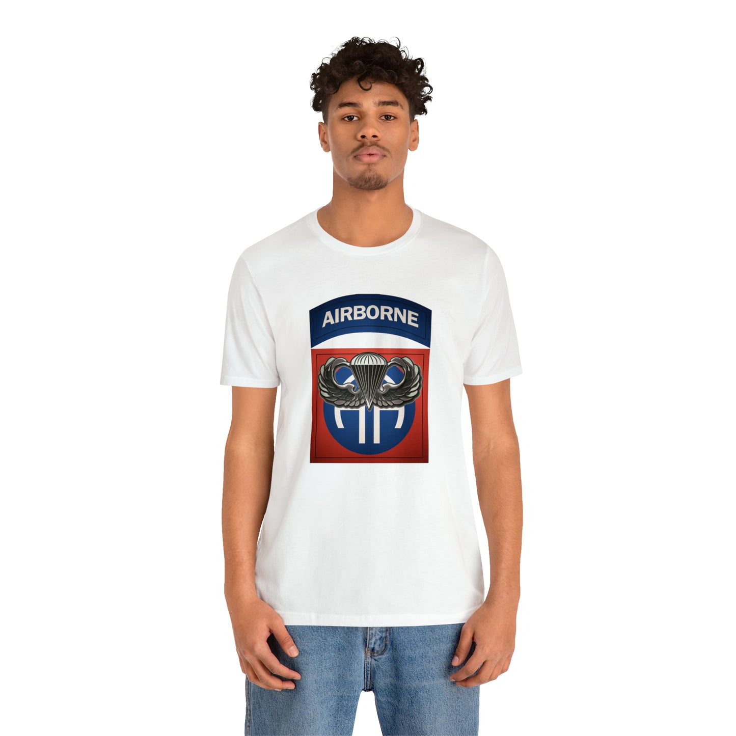 Basic Parachutist Wings and 82nd Patch Unisex Jersey Short Sleeve Tee